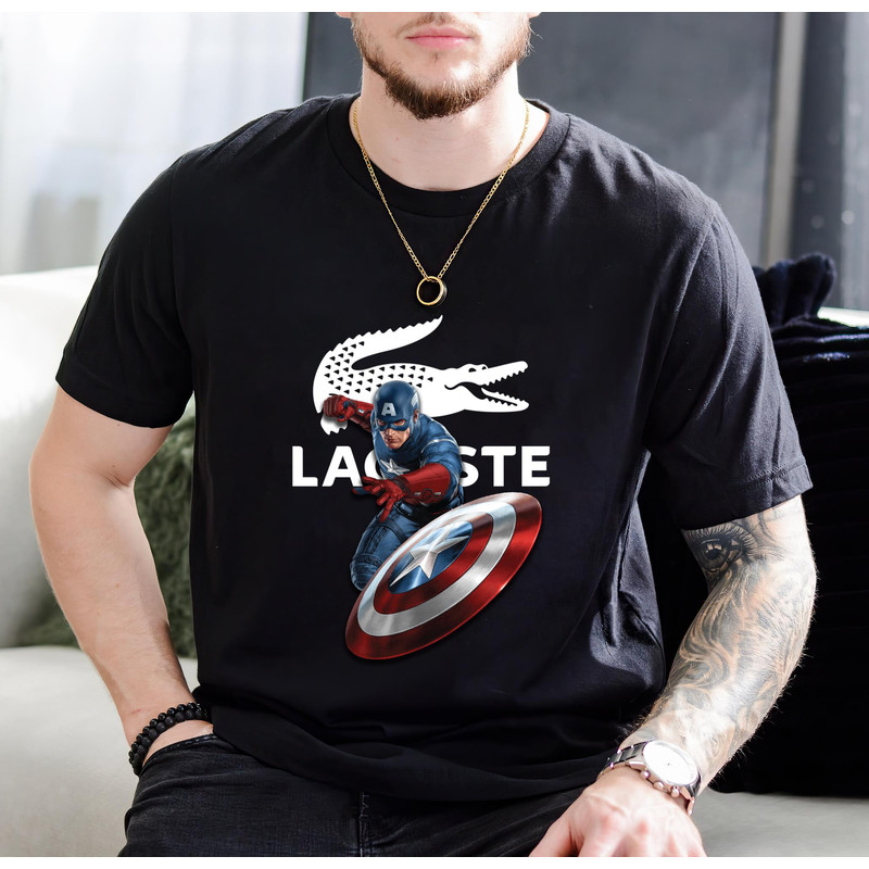 Captain America Lacoste Fan Gift TShirt01black01blackjpg