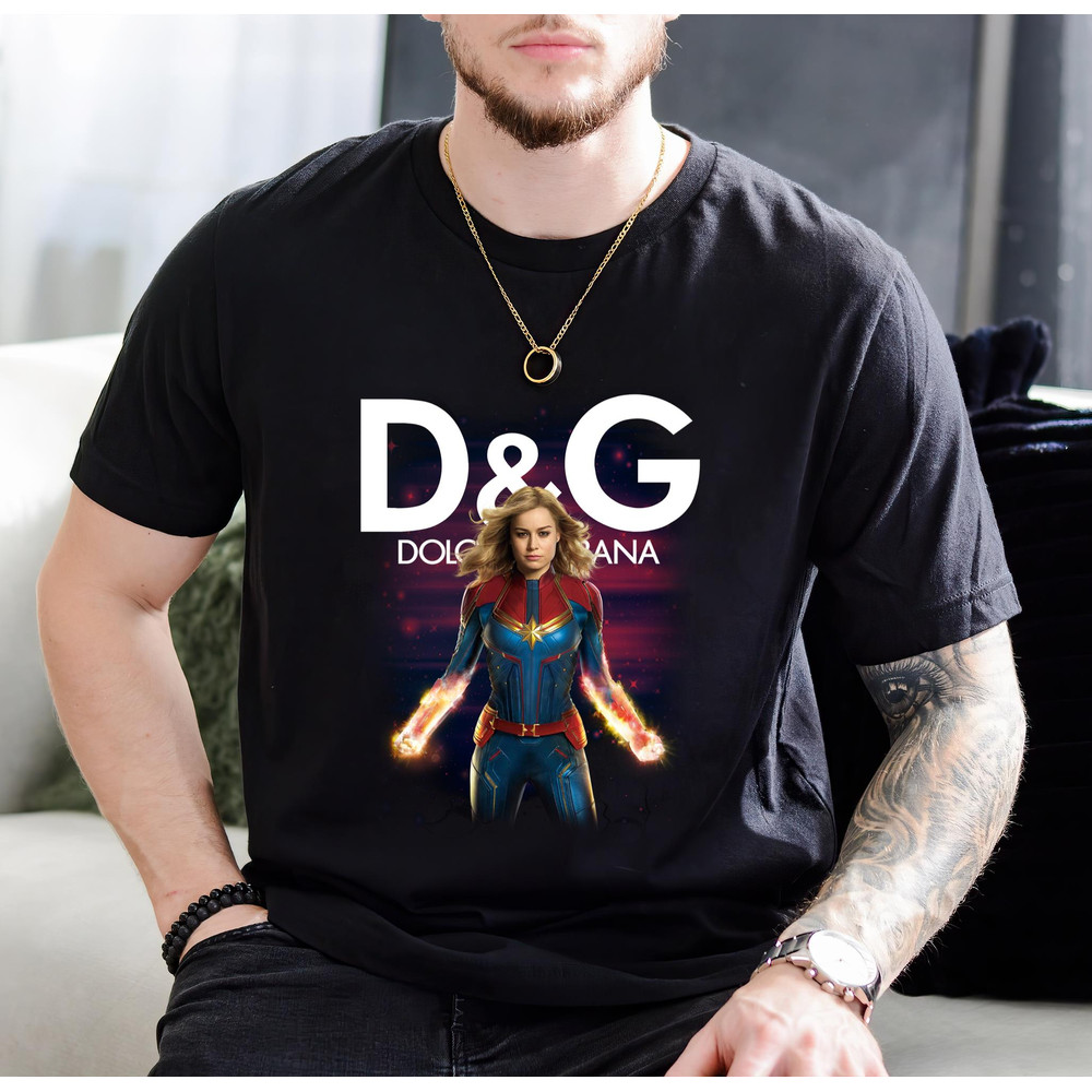 Captain Marvel Dolce Gabbana Fan Gift TShirt01black01blackjpg