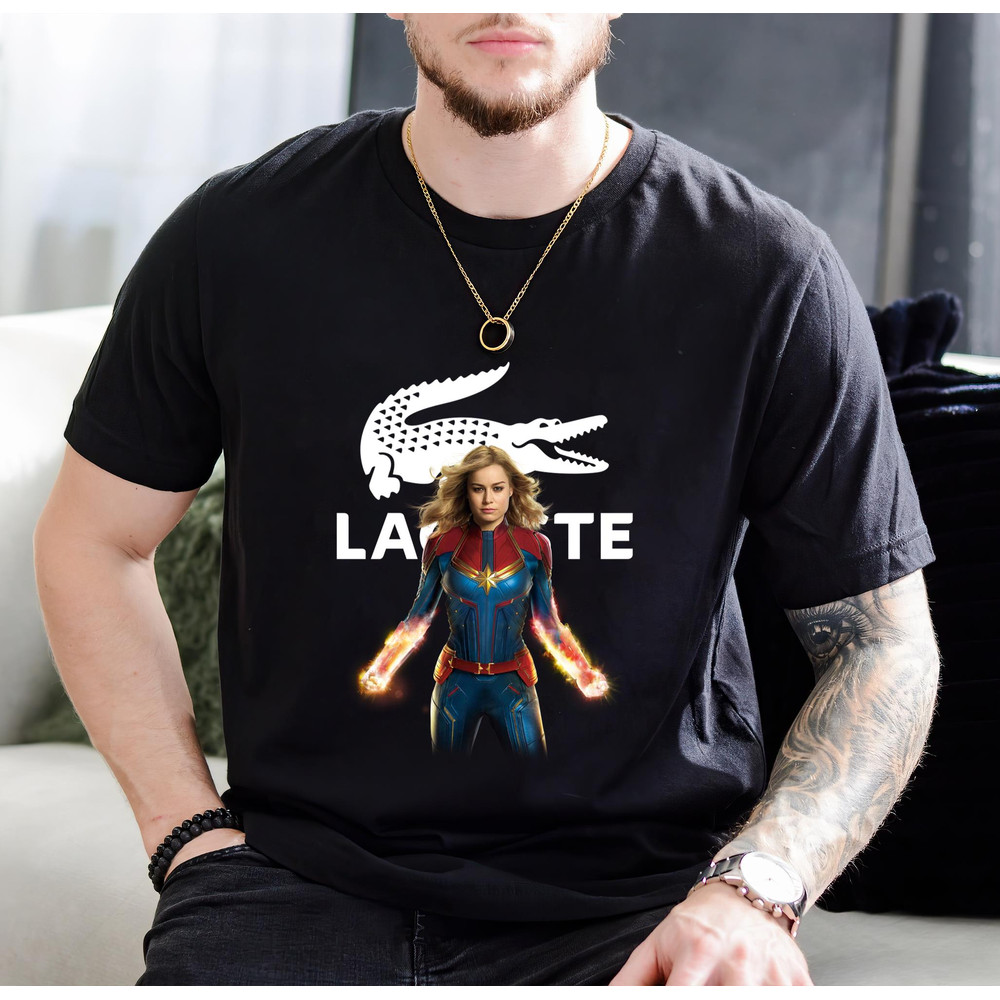 Captain Marvel Lacoste Fan Gift TShirt01black01blackjpg