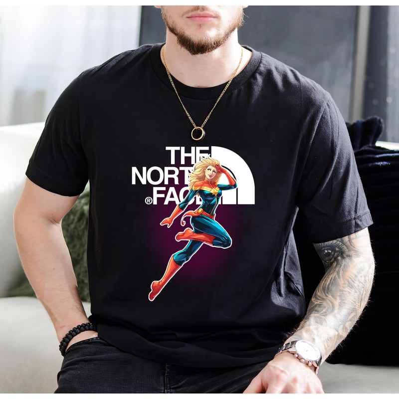 Captain Marvel The North Face Fan Gift TShirt01black01blackjpg