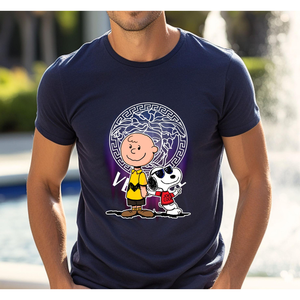 Charlie Brown  Snoopy Versace Fan Gift TShirt02navy02navyjpg