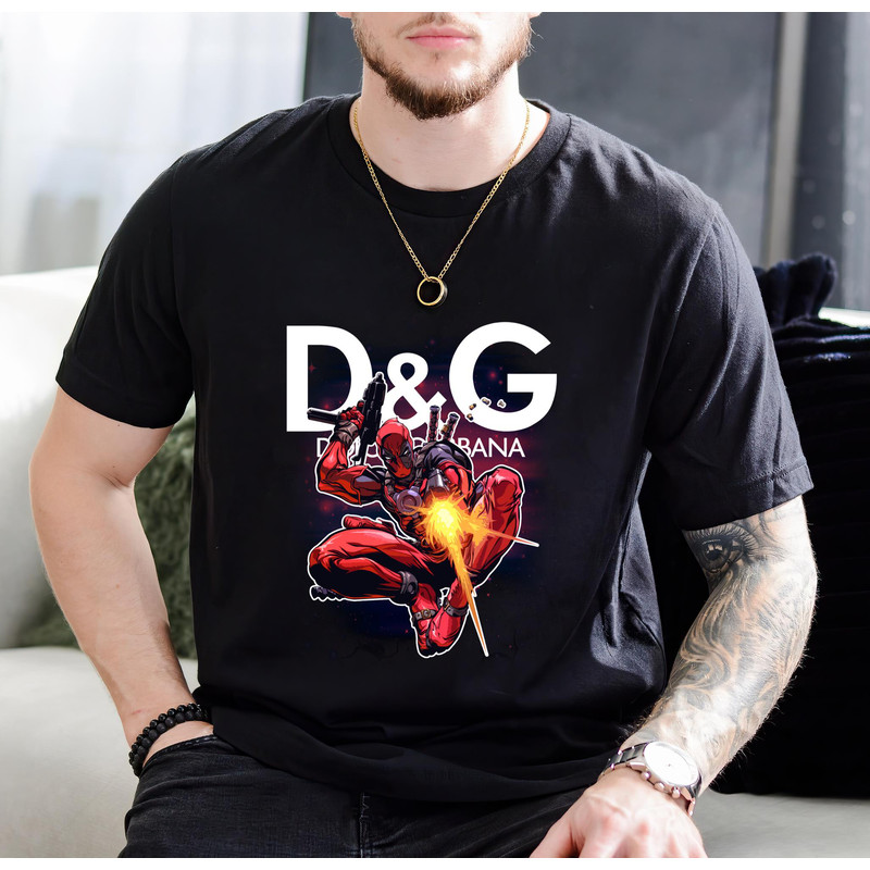 Deadpool Dolce Gabbana Fan Gift TShirt01black01blackjpg