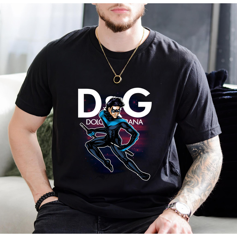Dick Grayson Nightwing Dolce Gabbana Fan Gift TShirt01black01blackjpg