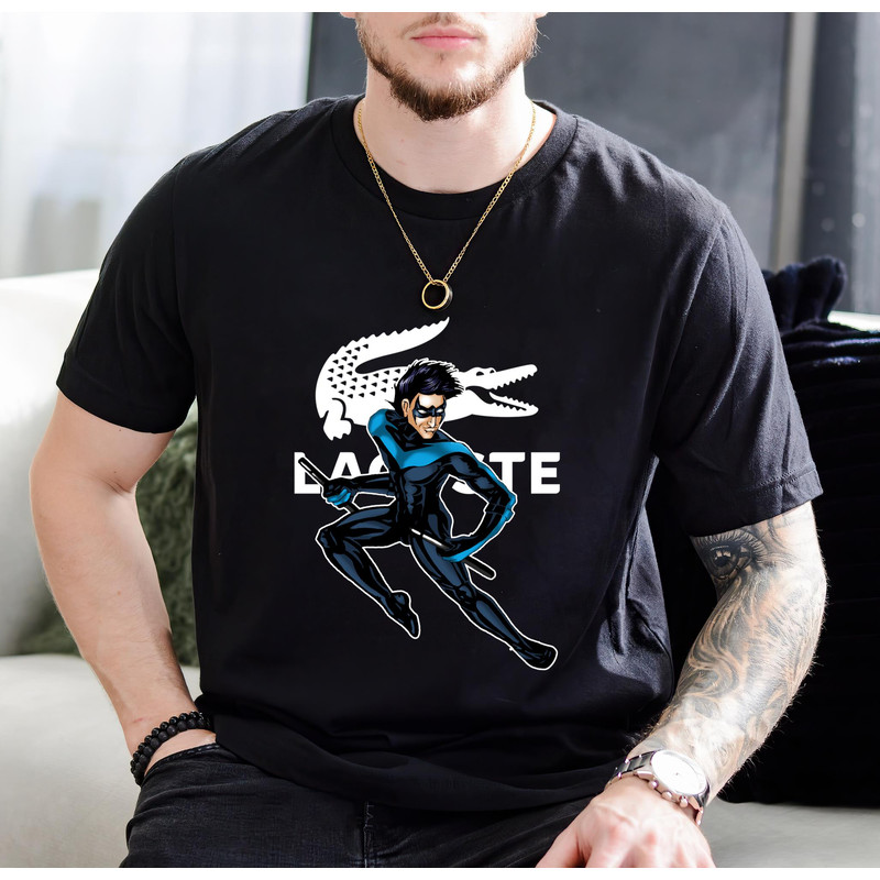Dick Grayson Nightwing Lacoste Fan Gift TShirt01black01blackjpg