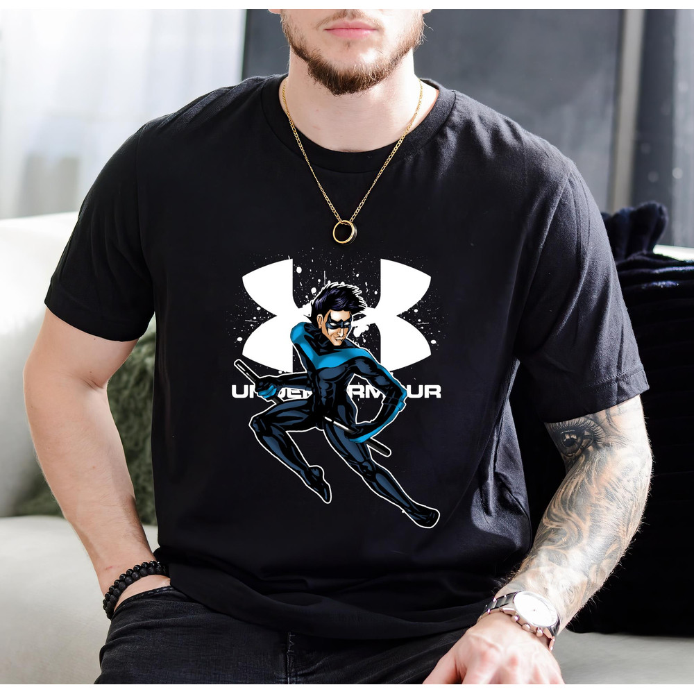 Dick Grayson Nightwing Under Armour Fan Gift TShirt01black01blackjpg