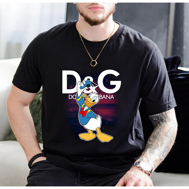 Donald Duck Disney Dolce Gabbana Fan Gift TShirt01black01blackjpg