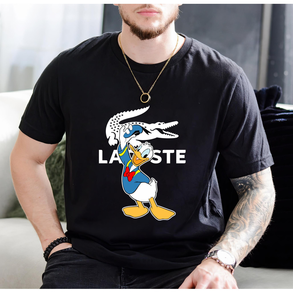 Donald Duck Disney Lacoste Fan Gift TShirt01black01blackjpg