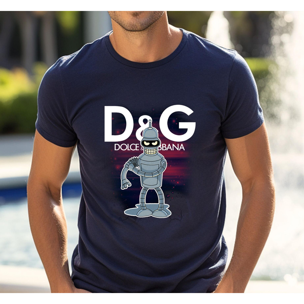 Futurama Bender Dolce Gabbana Fan Gift TShirt02navy02navyjpg