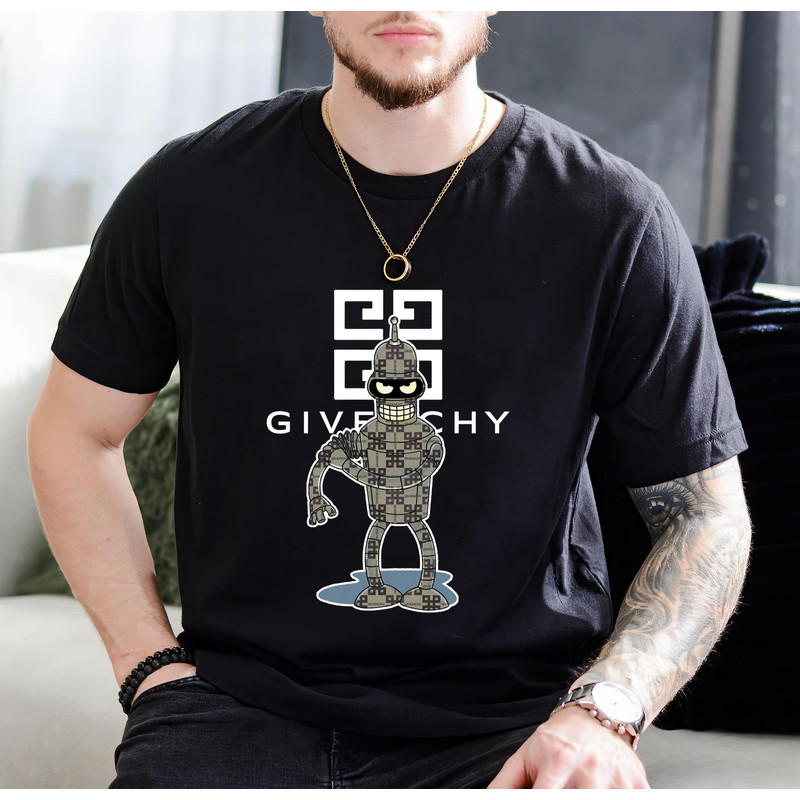Givenchy Futurama Bender Fan Gift TShirt01black01blackjpg
