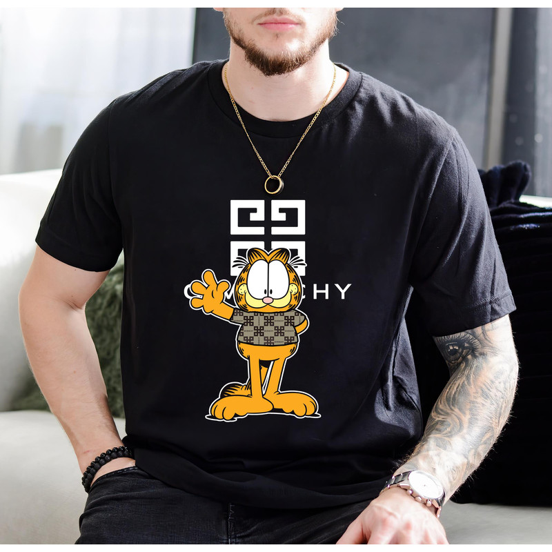 Givenchy Garfield Fan Gift TShirt01black01blackjpg