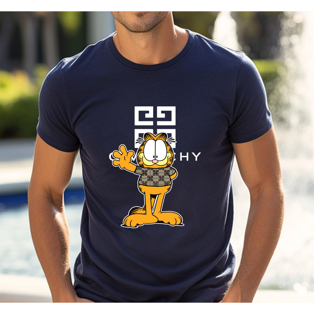 Givenchy Garfield Fan Gift TShirt02navy02navyjpg