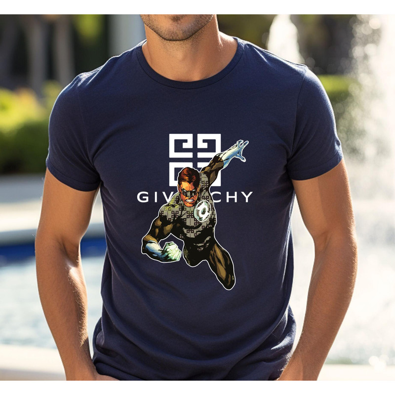 Givenchy Green Lantern Fan Gift TShirt02navy02navyjpg