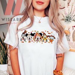 vintage happy autumn mickey mouse and friends disney thanksgiving shirt