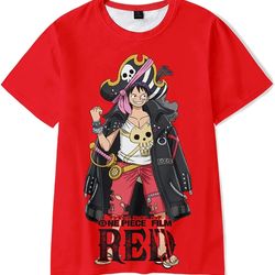 luffy captain of straw hat pirates one piece film red 2022 t-shirt