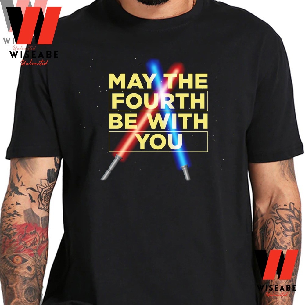 Vintage Light Saber Star Wars May The Four Be With You T Shirtjpg