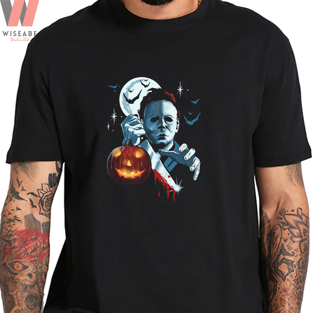 Horror Myers With Knife Pumpkin Face Michael Myers Vintage Shirtjpg