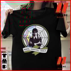 vintage jenna ortega rope shovel hole wednesday addams t shirt