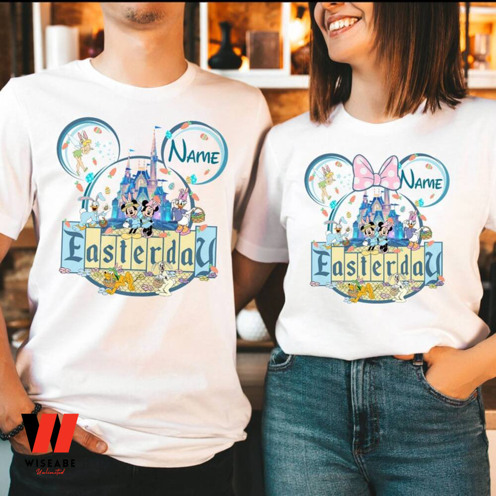 Personalized Mickey And Friends Bunny Eggs Custom Name Disney Couple Easter Shirt Easter Gift For C