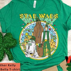 vintage r2d2 chewbacca han solo star wars st patricks day irish shirt, cheap star wars merchandise