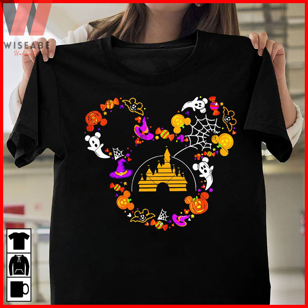 Spooky Mickey Shape With Disneyland Halloween Shirtjpg