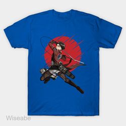attack on titan anime captain levi t-shirt, attack on titans merch