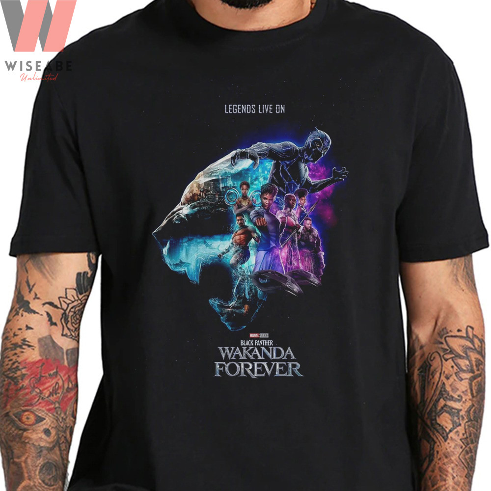 Cheap Marvel Movie Legend Live On Black Panther Wakanda Forever T Shirtjpg