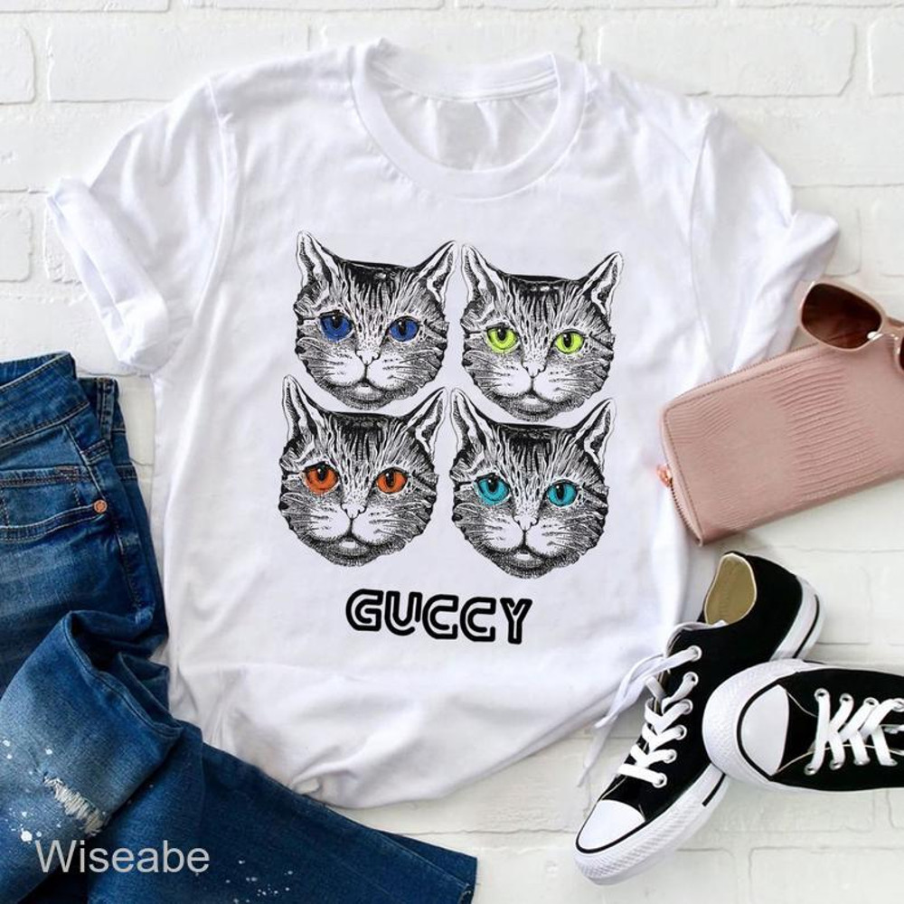 Four Cat With Gucci Logo TShirtjpg