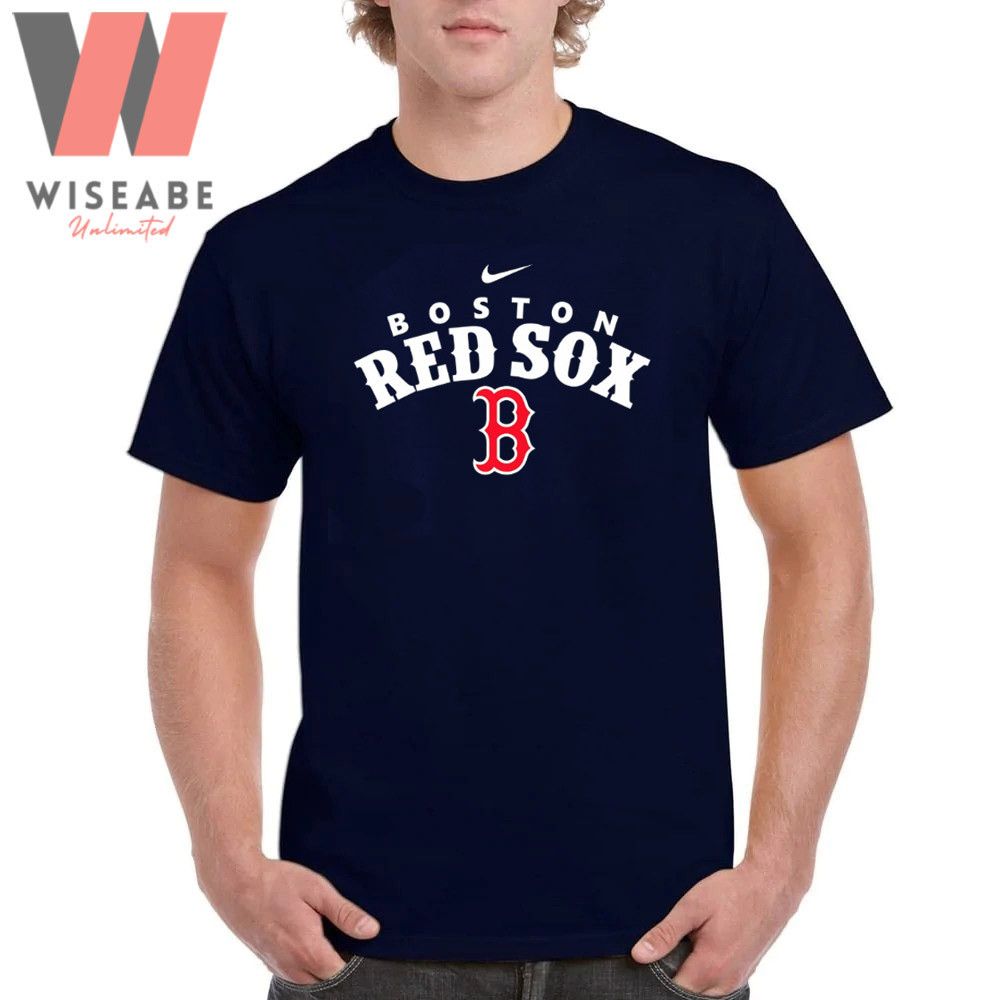 Cheap MLB Navy Logo Boston Red Sox T Shirtjpg