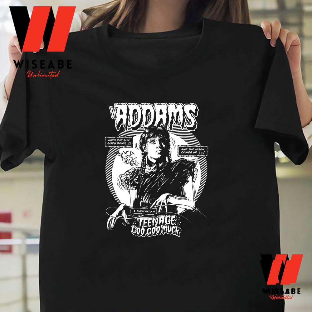 Retro Jenna Ortega Wednesday Addams Dance Teanage Goo Goo Muck Crewneck T Shirtpng
