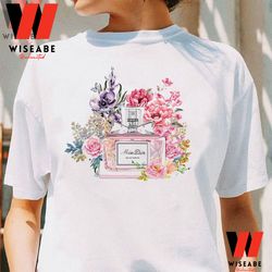 cheap perfurm flowers miss dior shirt, dior flower shirt, christian dior t shirt womens