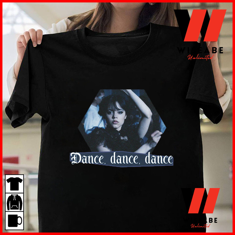 Black Dance Dance Dance Jenna Ortega Wednesday Addams Dancing T Shirtjpg