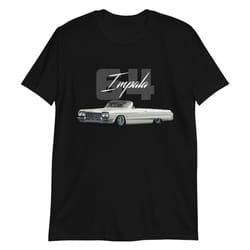 1964 chevy impala 2 door convertible lowrider classic car short-sleeve t-shirt8655