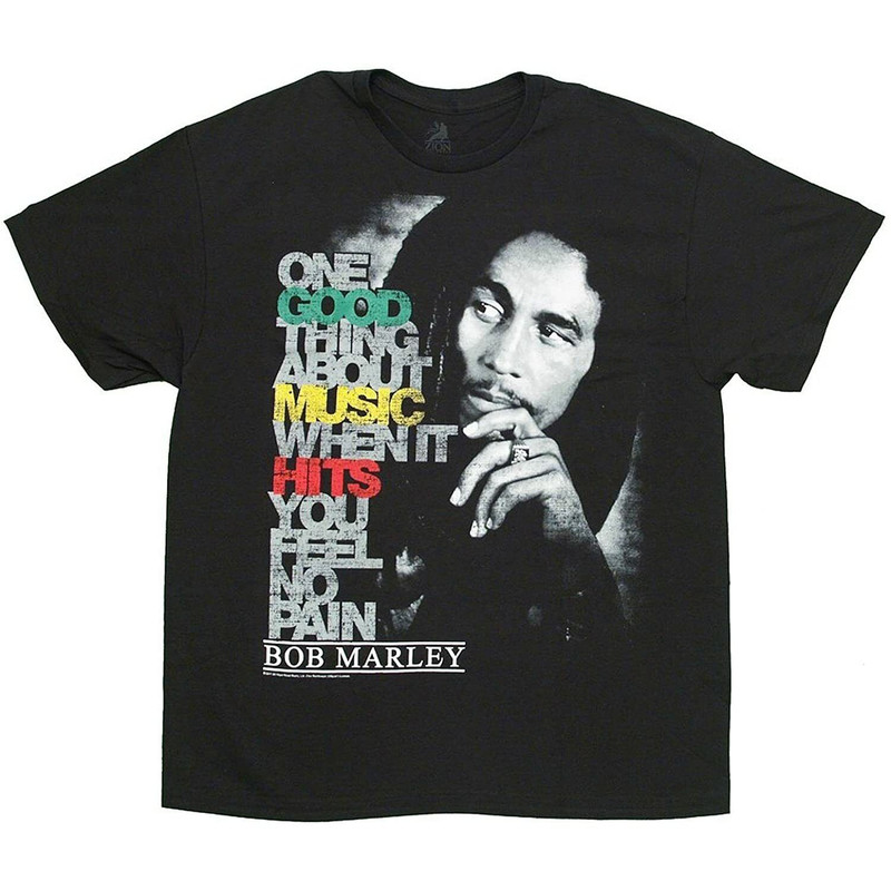 Bob Marley Good Music Hits Adult Tshirt In Black S5xl5465jpg