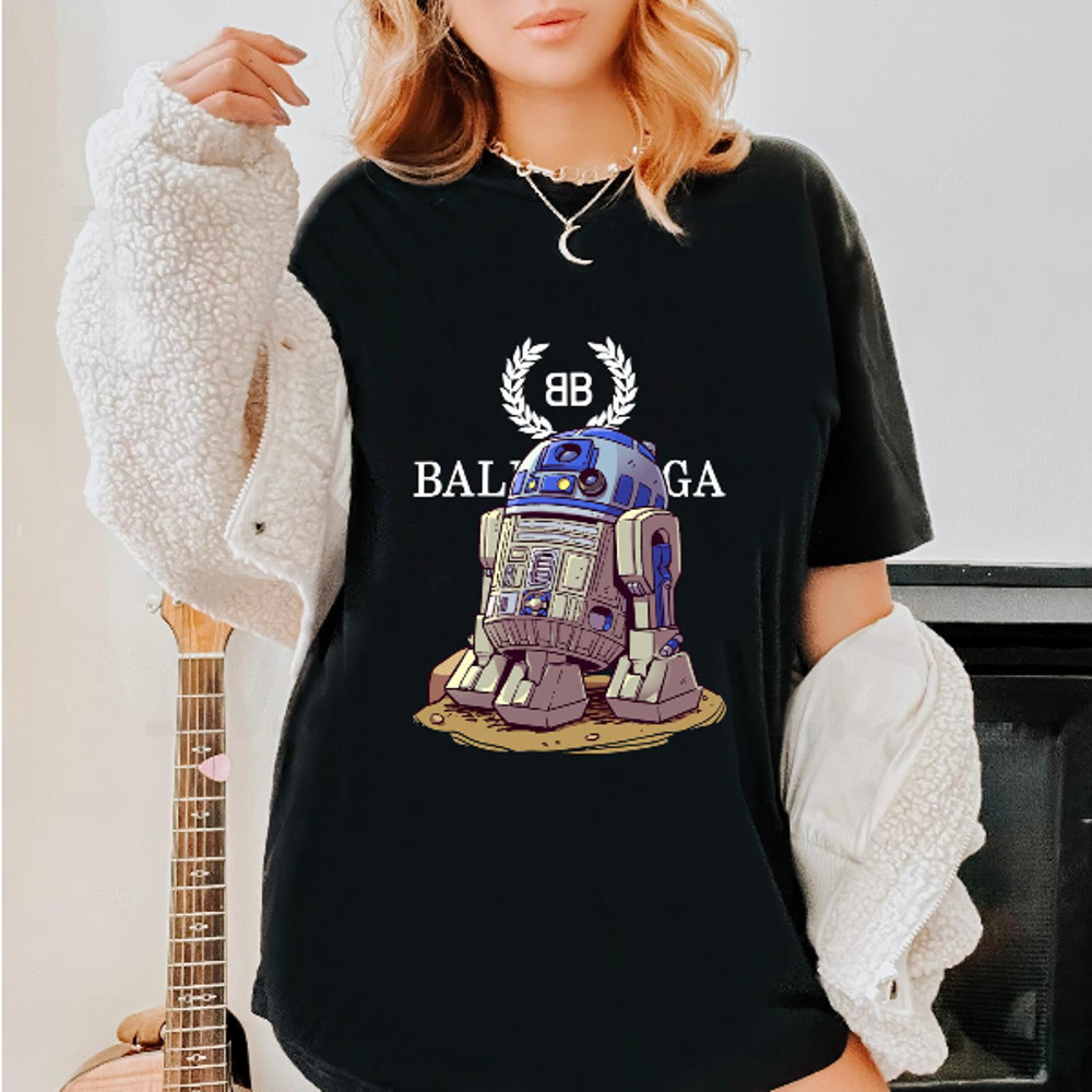 Balenciaga BB R2D2 Chibi Starwars Fan Gift TShirt04gblack04gblackjpg