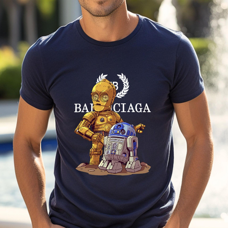 Balenciaga BB Starwars Droid Chibi Fan Gift TShirt02navy02navyjpg