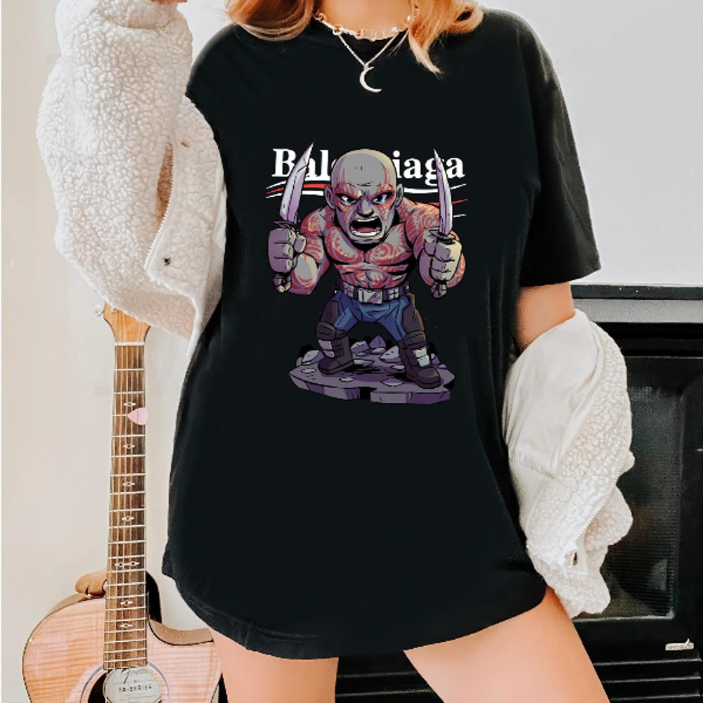 Balenciaga Drax the Destroyer Chibi Fan Gift TShirt04gblack04gblackjpg