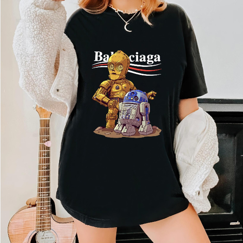 Balenciaga Starwars Droid Chibi Fan Gift TShirt04gblack04gblackjpg