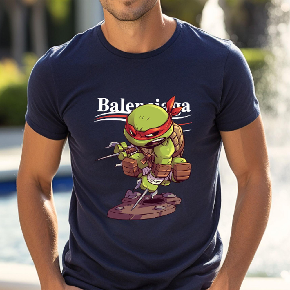 Balenciaga Raph Ninja Turtle Chibi Fan Gift TShirt02navy02navyjpg