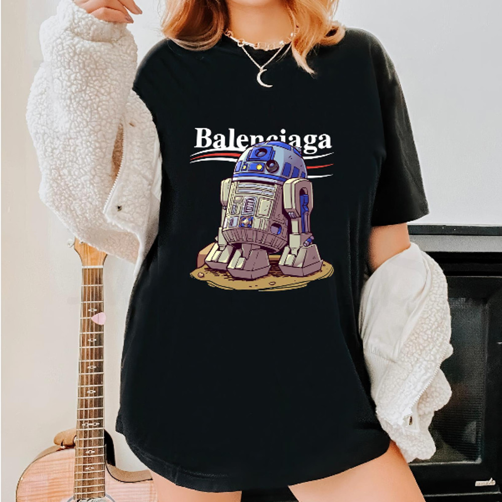 Balenciaga R2D2 Chibi Starwars Fan Gift TShirt04gblack04gblackjpg