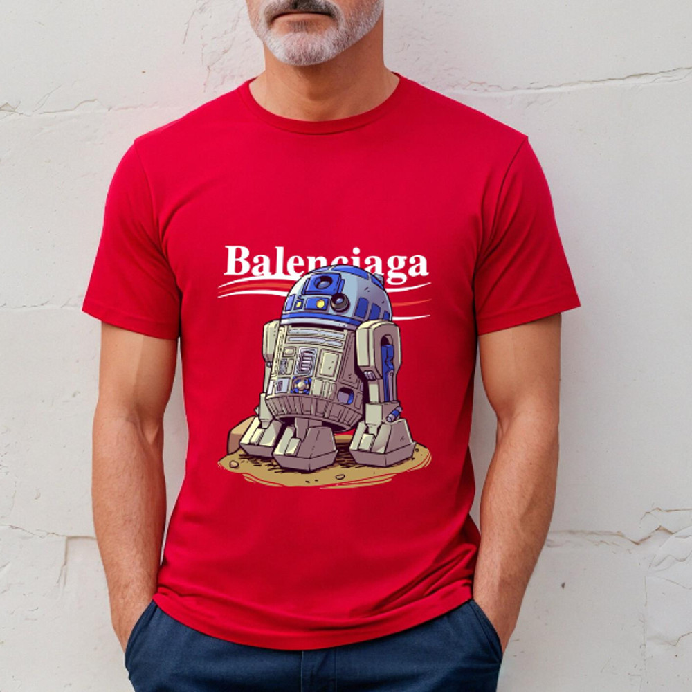 Balenciaga R2D2 Chibi Starwars Fan Gift TShirt03red03redjpg