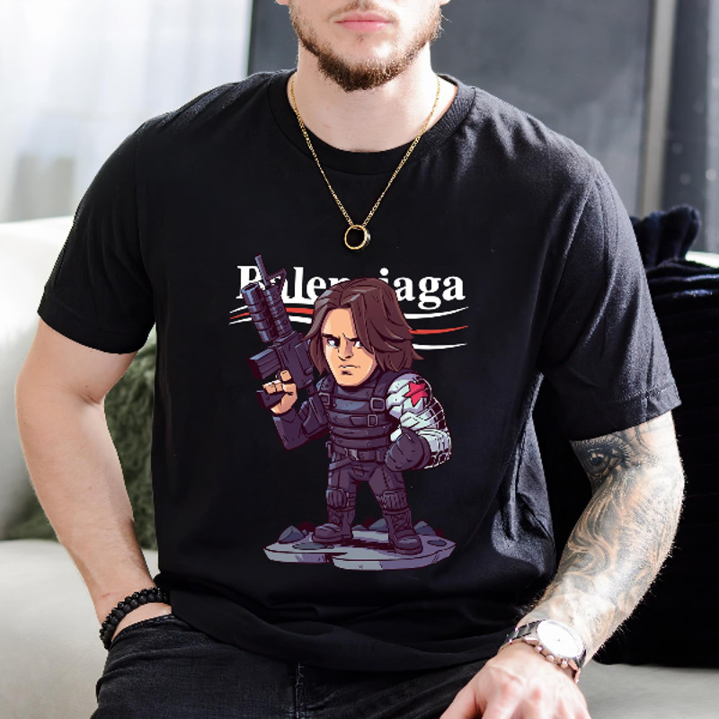 Balenciaga Winter Soldier Chibi Fan Gift TShirt01black01blackjpg