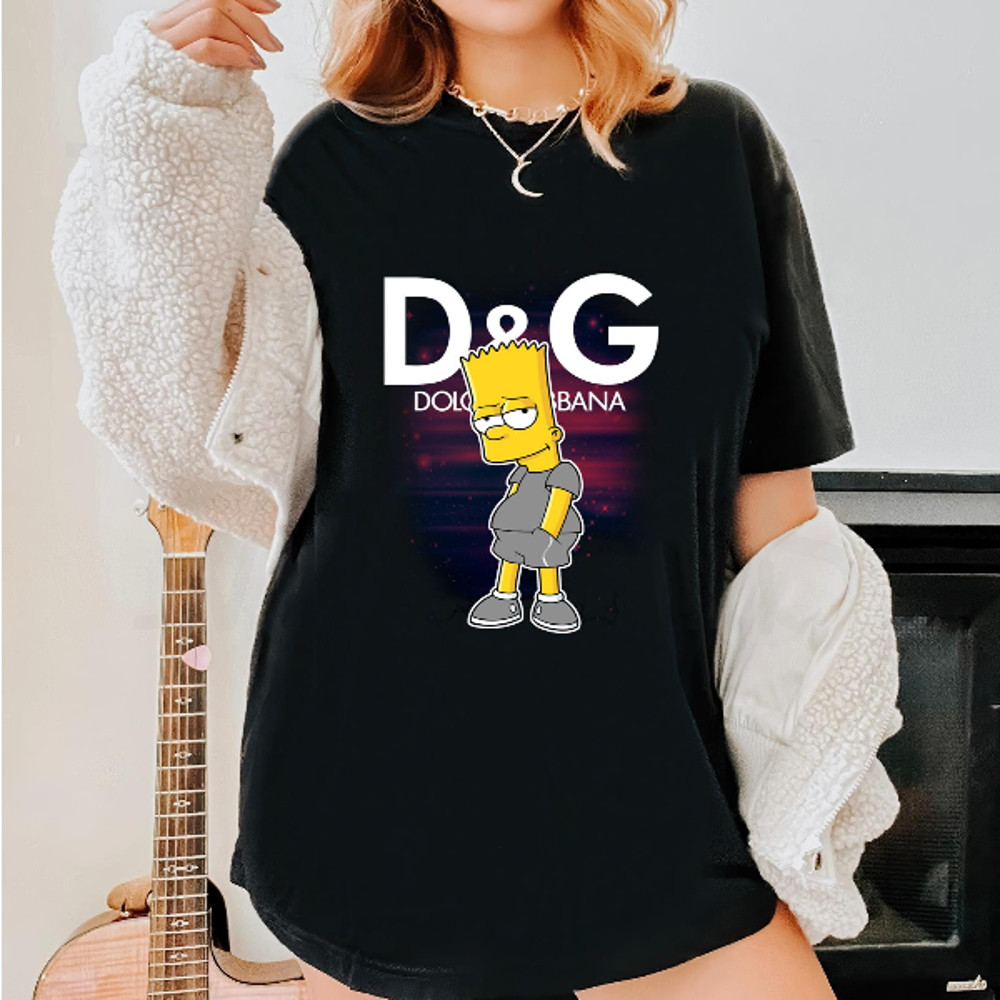 Bart Simpson Dolce Gabbana Fan Gift TShirt04gblack04gblackjpg