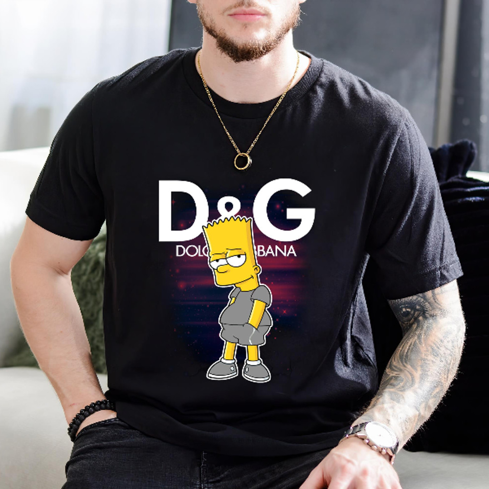 Bart Simpson Dolce Gabbana Fan Gift TShirt01black01blackjpg