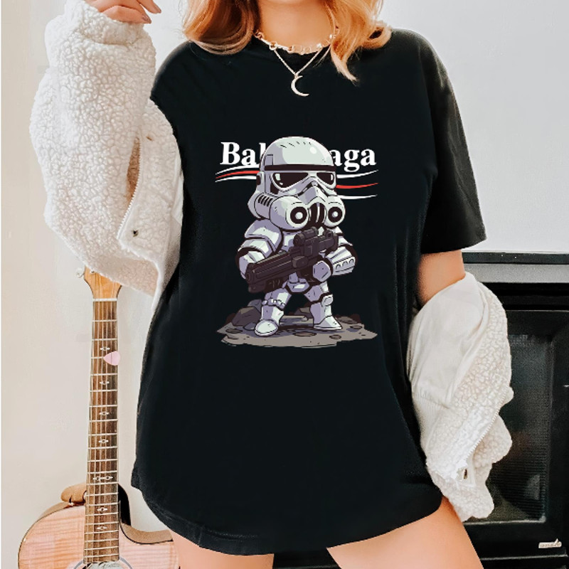Balenciaga Stormtrooper Chibi Starwars Fan Gift TShirt04gblack04gblackjpg
