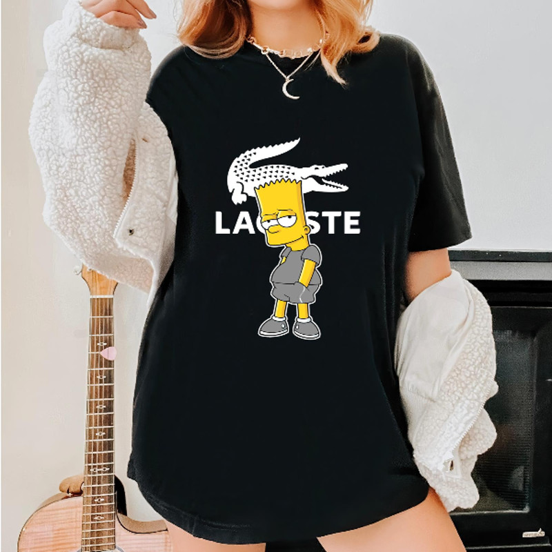 Bart Simpson Lacoste Fan Gift TShirt04gblack04gblackjpg