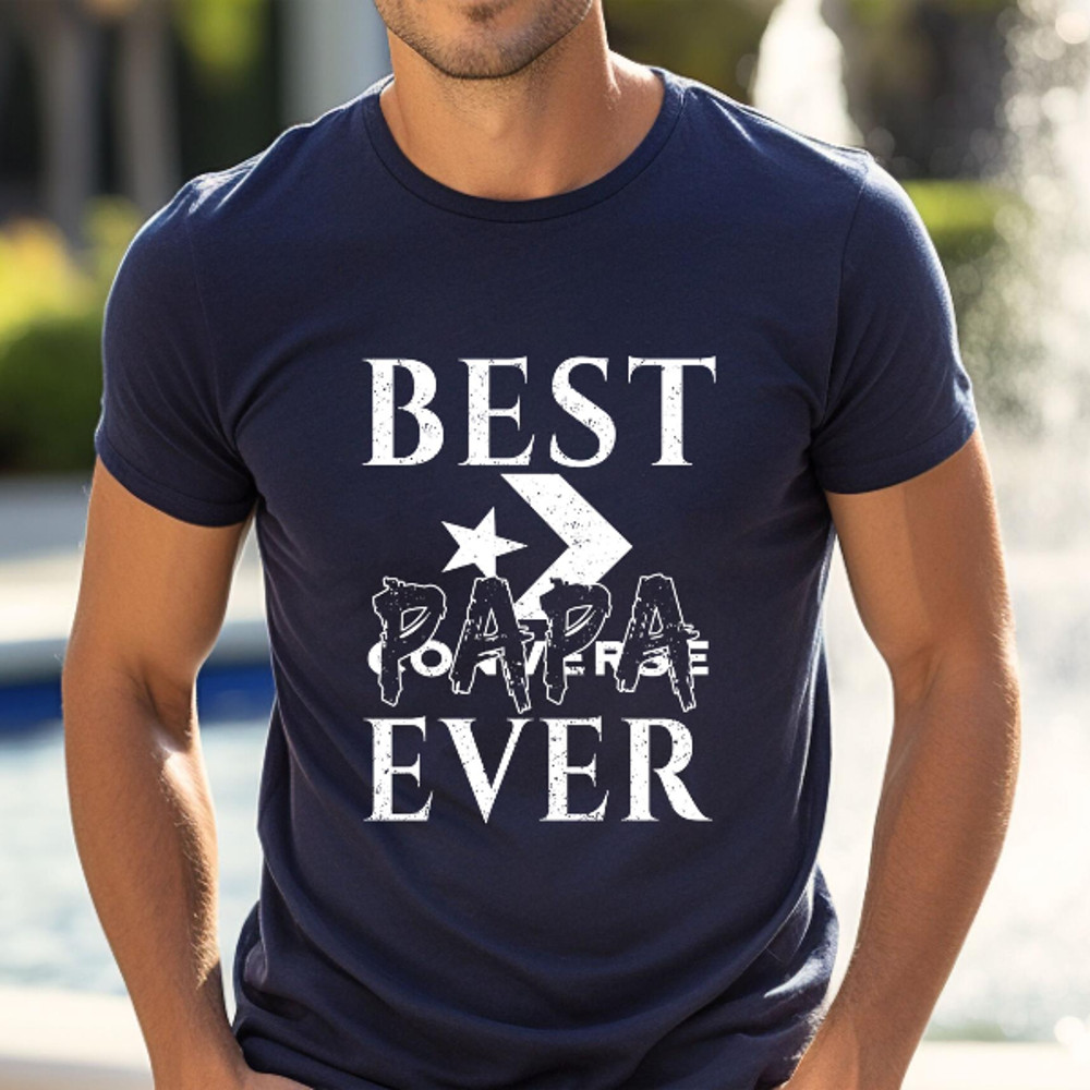 Best Converse Papa Ever Fathers Day Gift TShirt02navy02navyjpg