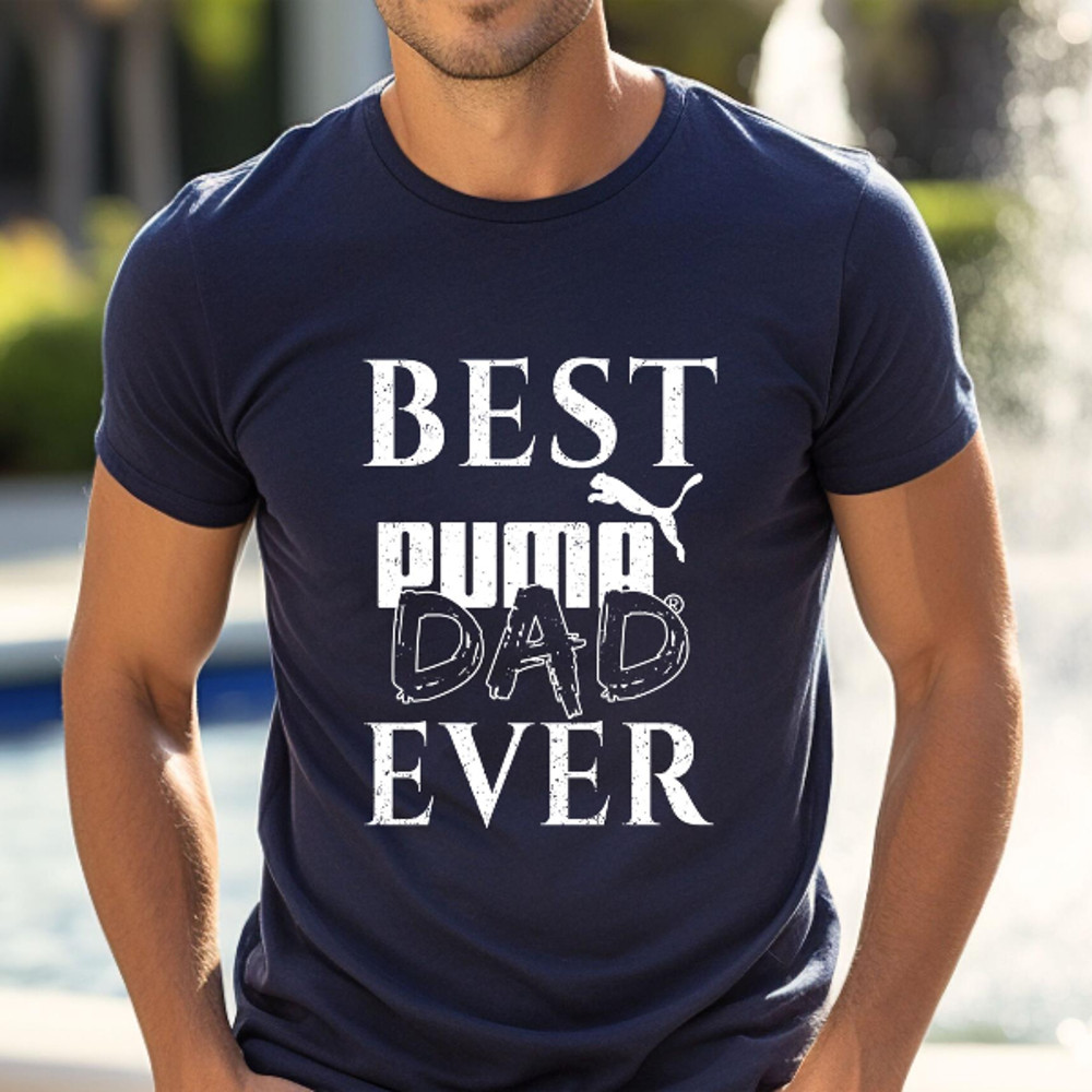 Best Puma Dad Ever Fathers Day Gift TShirt02navy02navyjpg
