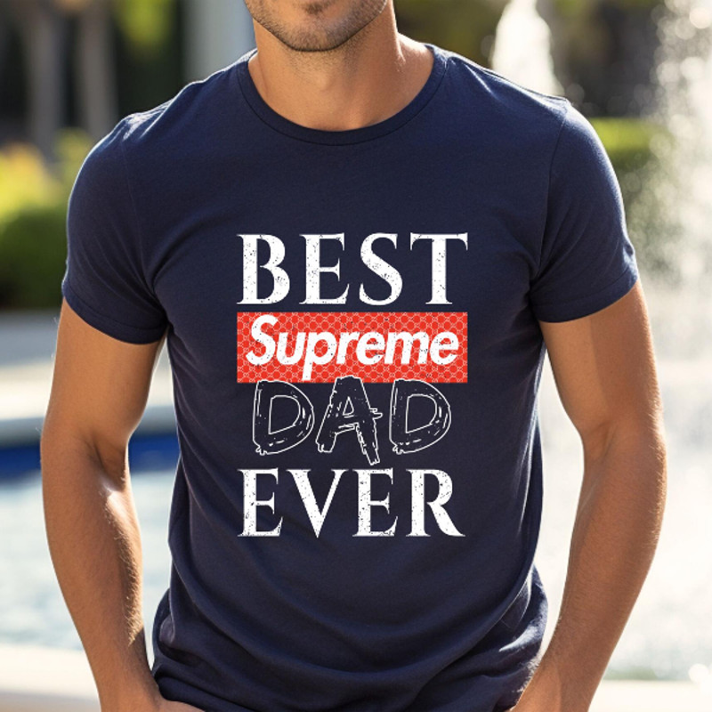 Best Supreme vs Gucci Dad Ever Fathers Day Gift TShirt02navy02navyjpg