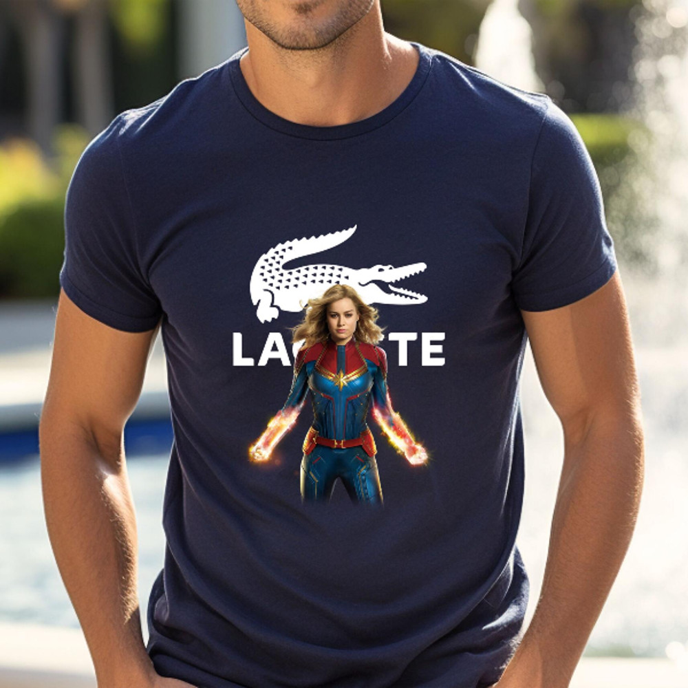 Captain Marvel Lacoste Fan Gift TShirt02navy02navyjpg