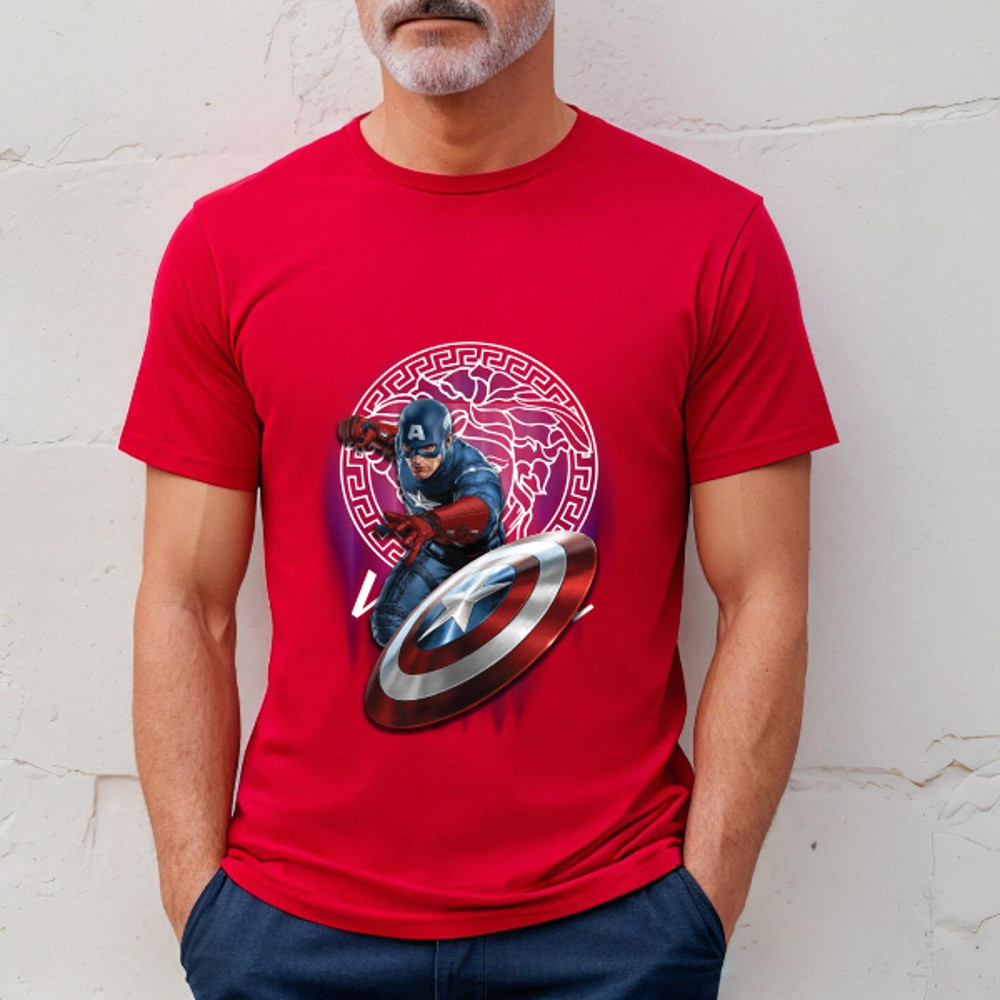 Captain America Versace Fan Gift TShirt03red03redjpg